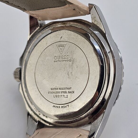 Guess Women\'s Watch 38MM‎ Gray Dial Day Date 24H New Pink Leather Bands Battery main image 12